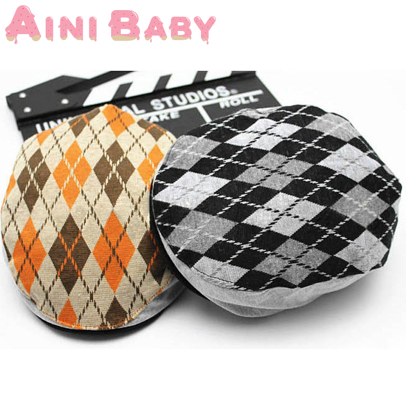 Hot Selling! Rhombic Plaid England Style Baby Hat...