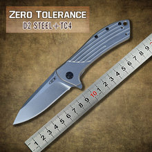 Cero tolerancia Rexford 0801 rodamientos Flipper titanio táctico plegable que acampa de caza al aire libre del cuchillo de bolsillo ZT0801 D2 del cuchillo del EDC