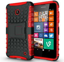 Dual Layer Armor Silicone Hard Shell Hybrid Kickstand Case Cover For Nokia Lumia 630 635 640