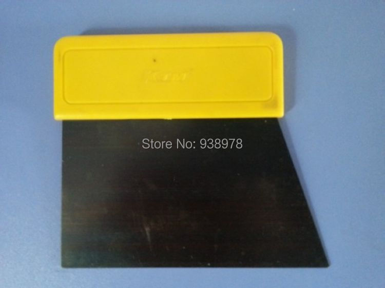 Trapezoid Steel Scraper with Yellow Plastic Handle squeegee (1).jpg