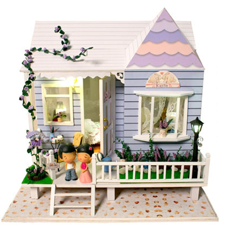 Dollhouse Miniature Model Building Kits 3D Handmade Wooden Diy Doll House With Furniture Christmas Birthday Greative Gift Toys
