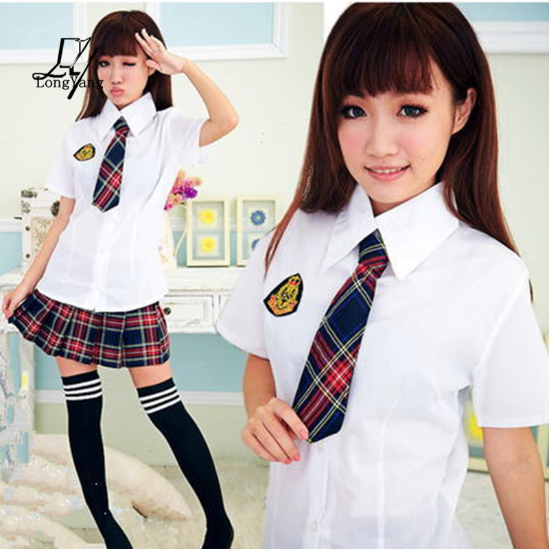 Hot COSPLAY student uniforms Sexy lingerie women costumes Sex Products toy Sexy underwear Role play white