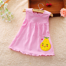 100 Cotton Summer Retail Baby Girls Dress Infant Clothing Sleeveless Printed Embroidery Baby Girl Dress Summer