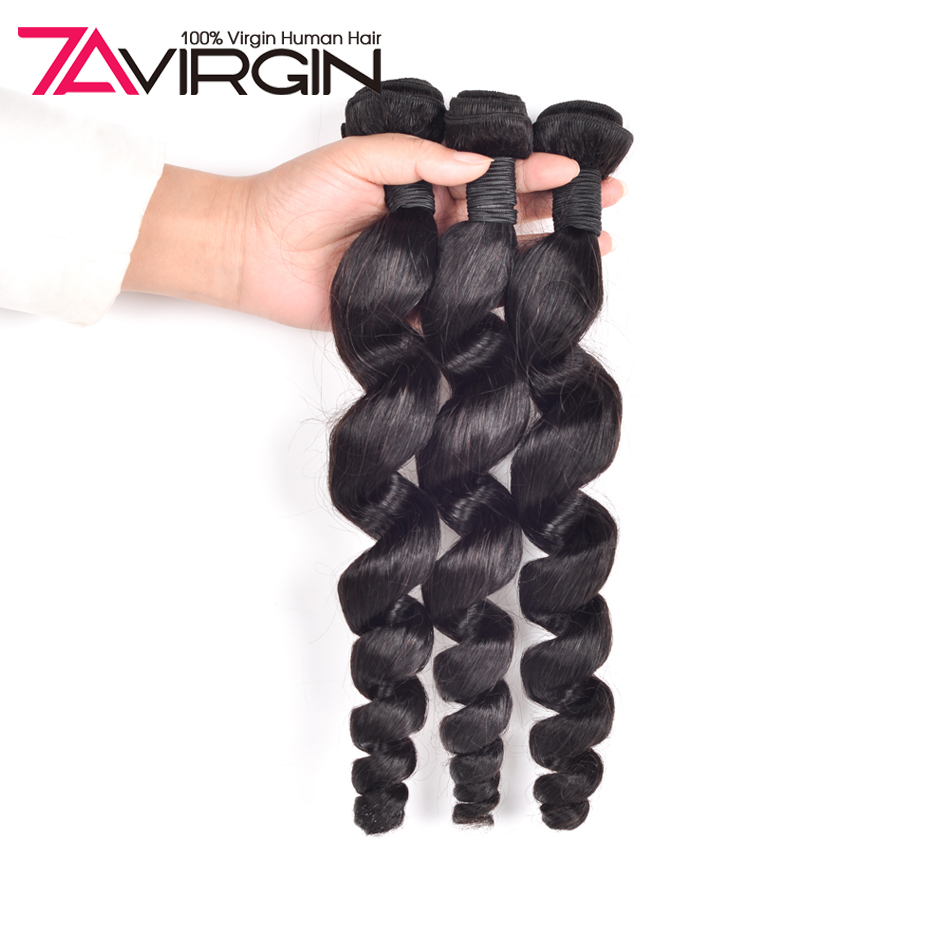 Rosa Hair Products Brazilian Virgin Hair Loose Wave 3Pcs Unprocessed Brazilian Hair Weave Bundles 6A Brazilian Loose Wave Curly