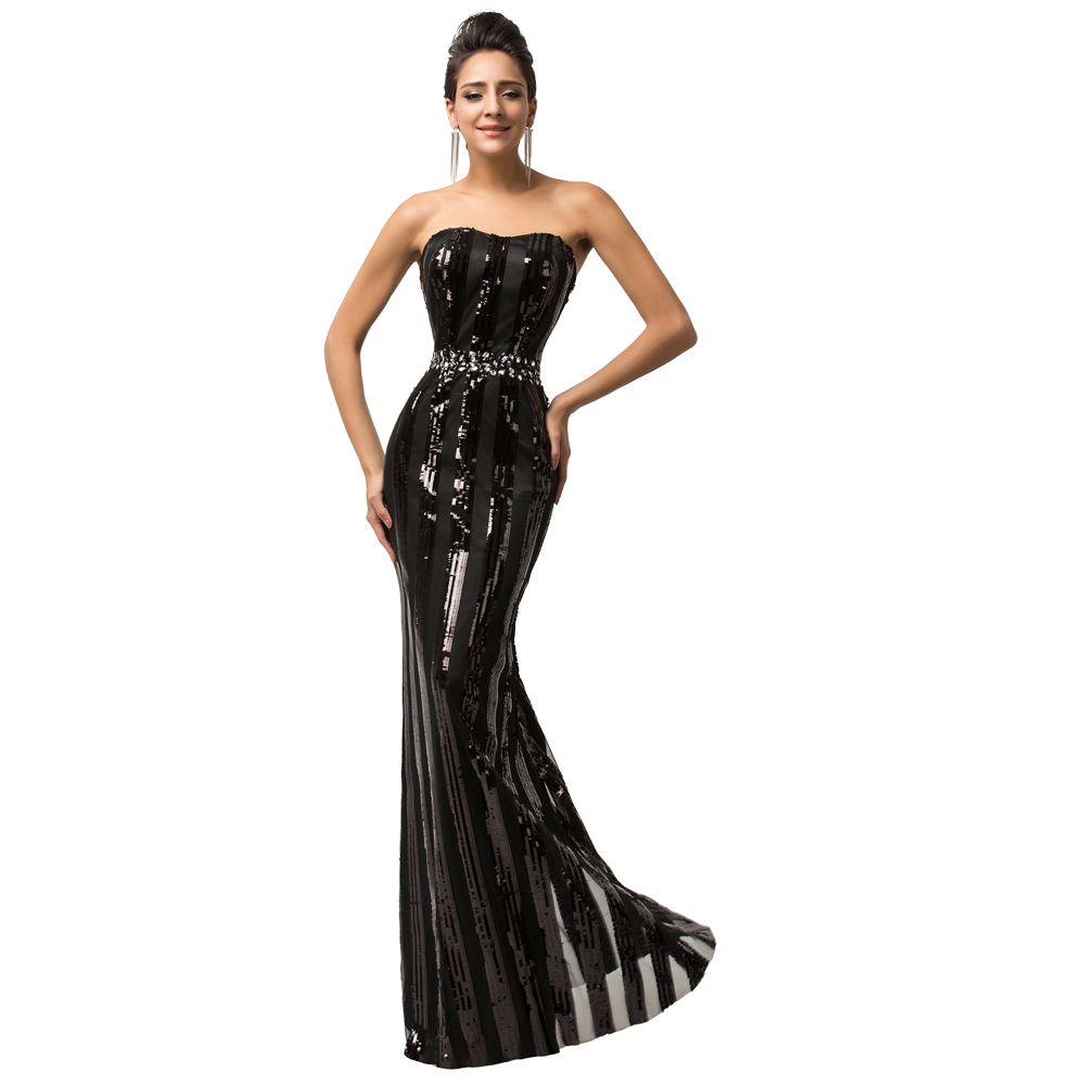 Black Long Strapless Dresses - Dress images
