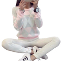 2016 Women Loose Sweaters Pullovers Tops Casual Long Sleeve Knitted Sweater Blouse Plus Size Jumper femme