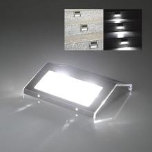 2LED Solar Powered Stainless Steel Outdoor Stairs Recharge Efficient Light Lamp
