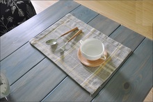 Rectangle Table Mats Horizontal stripe & chequer Pattern Doilies Cotton Linen Fabric for Dinning Table Decoration Accessories