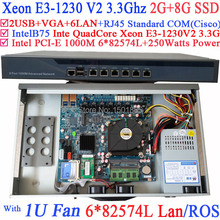 1U Firewall Router Quad Core Xeon E3 1230 V2 3 3 Ghz con 6 1000 M