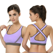 2015 Hot new Women Yo ga Athletic Sports Bras Female Crop Tops Seamless Racerback Padded Vest