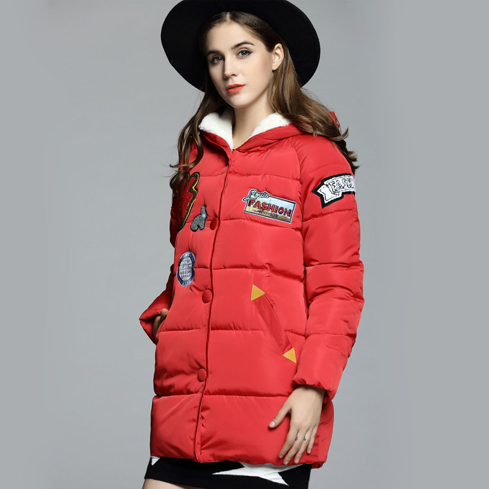 Winter down cotton-padded jacket Women outerwear mm plus size clothing wadded jacket female medium-long loose thickening