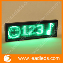 2sets rechargeable and USB Green color LED Programmable Scrolling Name Message Badge Tag Digital Display English