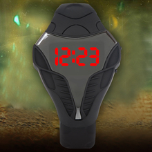 Nueva! caliente venta! LED Digital de moda Cobra relojes para hombres relojes de silicona negro y blanco Iron Man triángulo Dial deportes de pulsera