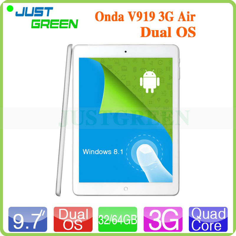 9 7 IPS 2048 1536 ONDA V919 3G AIR Dual Boot Tablet Z3736F Quad Core 2GB
