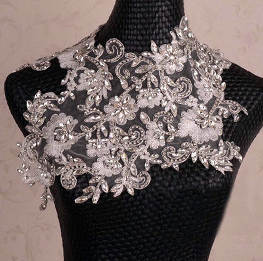 Bridal Wedding Lace Necklace Jewelry Crystal Rhinestone Shoulder Chain Strap usd34.99 4