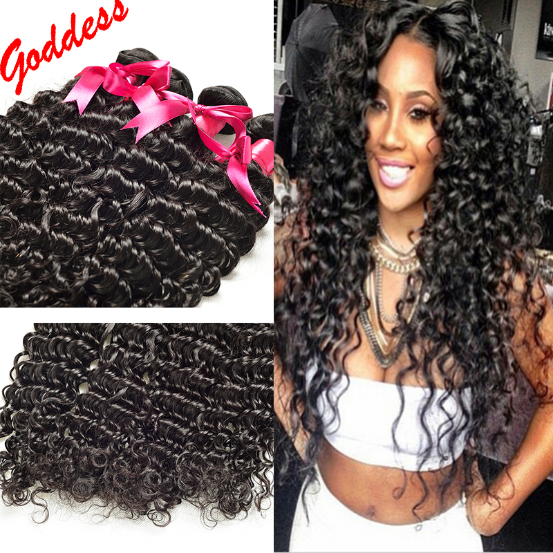 unprocessed malaysian deep curly virgin hair 3pcs/lot 100% human hair extension deep wave cheap hair bundles natural black