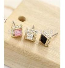 Hot Sales Wholesales Hot New Style Fashion Sweet Sparkling Crystal Earrings Three Colors Jewelry Accessories