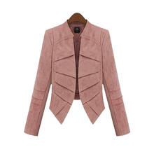 S-5XL European Spring Autumn Plus Size Women Clothes Khaki Long Sleeve Thin Blazer Female Black Pink Short Suit Jackets YB253