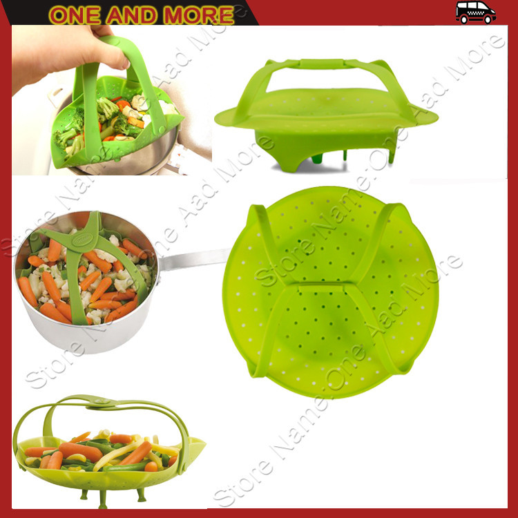 New Silicone Green Vegetable,Food Steamer Microwave Pot Kitchenware