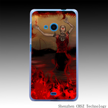 978O Red Fire Woman Hard Clear Case Transparent Cover for Microsoft Nokia Lumia 535 630 640 640XL 730