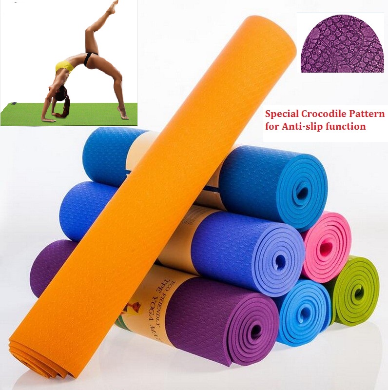 Free ShipTPE Yoga Mat Non Slip Healthy Dance Mats Fitness Eco friendly