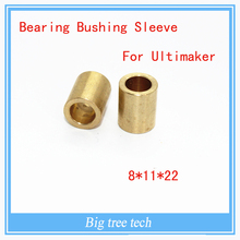 Free shipping 4pcs bearing bushing 3d printer accessory Ultimaker copper bush sintered 8mm * 11mm * 22mm diy for slide block