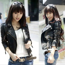 2015 New Fashion Slim Type Zipper Women Jacket Casaco Feminino Coat Black And Red Wine WT