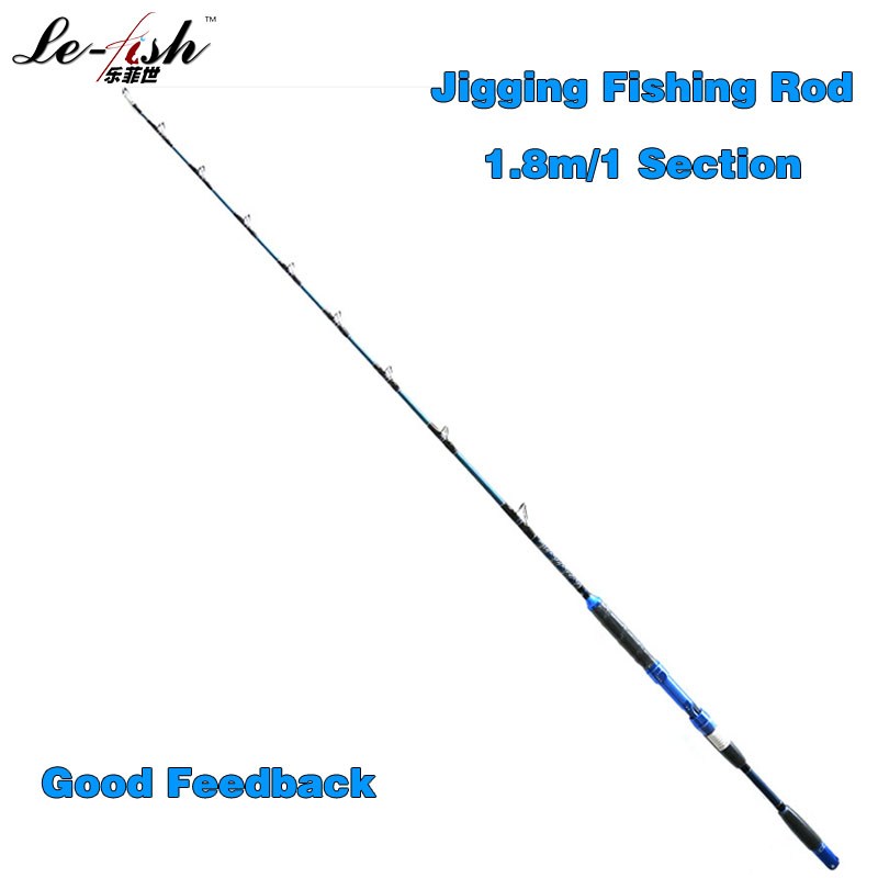 Фотография Hot Sale Solid Fiberglass Material EVA Handle Jigging Fishing Rod 1.8m 1 Section Metal Reel Seats Jig Fish Metal Plate Pole Rod