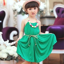 Summer vest dress Cute beach dress kids Lovely candy color Sleeveless Princess dress Baby Girl Dresses