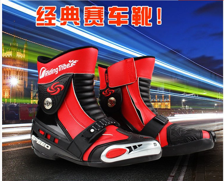 Free shipping Pro-biker A008 motorcycle boots motorcycle road racing shoe boots riding boots motorcycle equipment / red