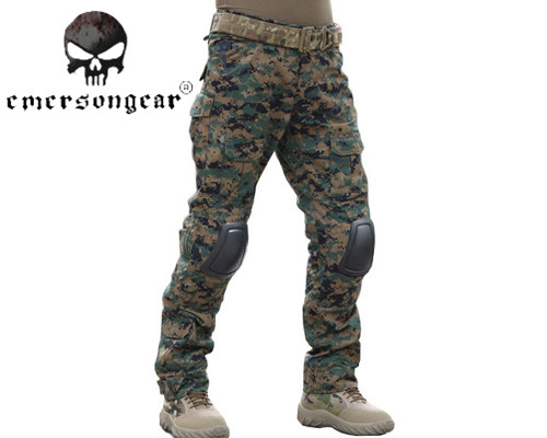 Tactical V2 Integrated Battle Pants With Knee Pads Men Camo Traning Trousers For Outdoor Woodland Hunting Hiking Combat Wargame