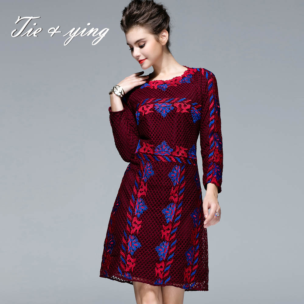 Chinese traditional clothing women short dresses 2015 autumn and winter new arrival vintage royal embroidery puls size dress 3XL