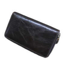 2016 Men Wallet High Quality Genuine Cowhide Handbag Leather Long Wallet Clutch bag Double Zipper Casual Wallets Men Purse Men