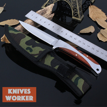 K12 cuchillo Columbia cuchillos de hoja fija herramienta edc con cubierta de Nylon mango de palo de rosa del ejército supervivencia cuchillo de caza cuchillo madera 57HRC