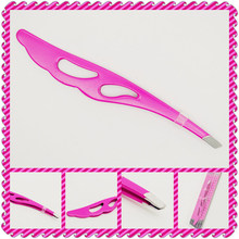 2015 New style Freeshipping Factory Direct Selling makeup tools pink color stainless steel eyebrow tweezers for