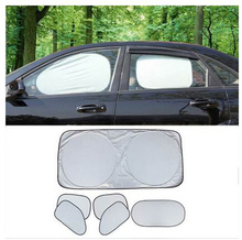 2015 New Car Window Sun Shade Car Windshield Visor Cover Front Back Side Window Sunshade UV Protect Car Window Film 6pcs/set