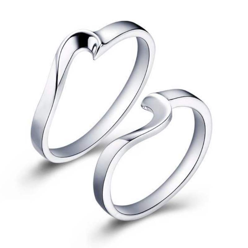 silver plated heart ring couple men female wedding bands rings for men and women sets fashion lovers rings jewelry wholesale - Heart Wedding Rings silver plated heart ring couple men female wedding bands rings for men and women sets fashion lovers rings jewelry wholesale - Heart Wedding Rings