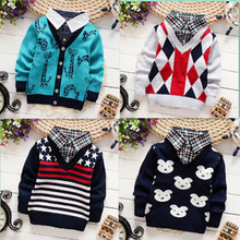 Children Sweaters Shirts baby boys knitted sweater jacket 2015 New Spring/Autumn Pullover Sweater fancy kids clothing