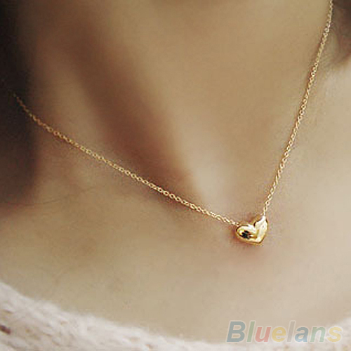 Women s fashion Jewelry Gold Plated Heart Bib Statement Chain Pendants Necklace 2K14