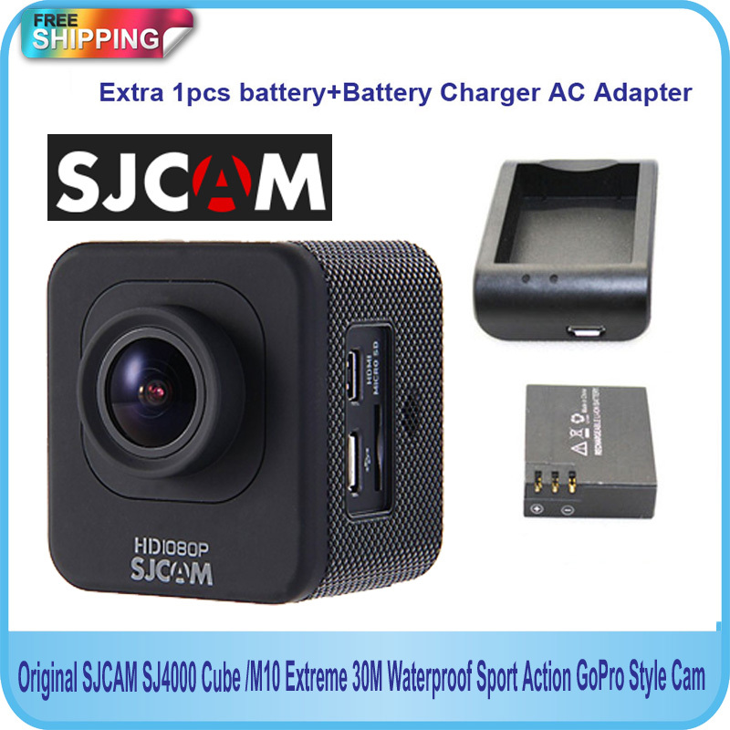 Free Shipping Original Mini SJ4000 Cube SJCAM M10 Waterproof Sport Action GoPro Style Extra 1pcs battery