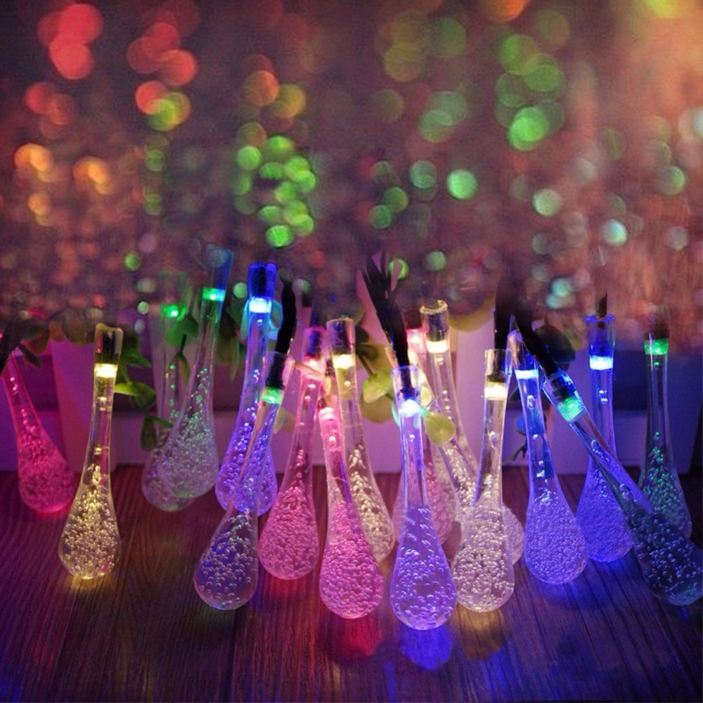 20 LED Solar Powered Water Drop String Lights LED Fairy Light for Wedding Christmas Party Festival Outdoor Indoor Decoration 20 LED Solar Powered Water Drop String Lights LED Fairy Light for Wedding Christmas Party Festival Outdoor Indoor Decoration