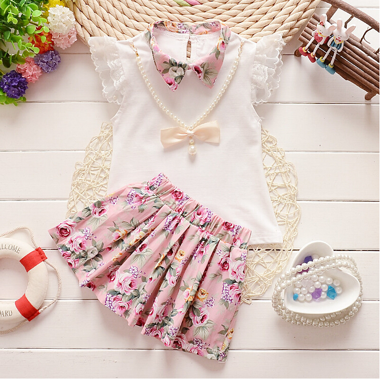 2015 Summer baby girls clothing sets children s clothing T shirt skirt girls 2 pieces clothes