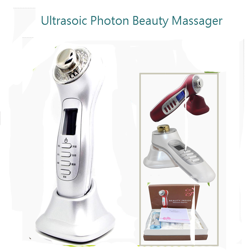 Фотография Free Shipping Portable Home Use High Frequency 3MHZ Ultrasonic Waves Led Light Photon Therapy Skin Care Machine
