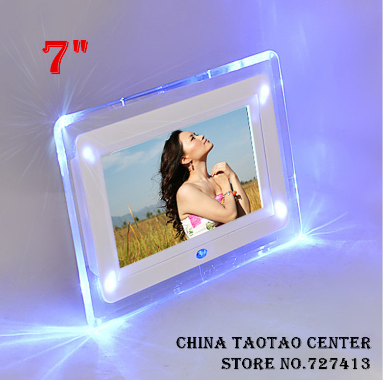 7 inch LED tape light digital electronic photo frame,  LCD screen digital photo frame Photo album support multilingual wholesale