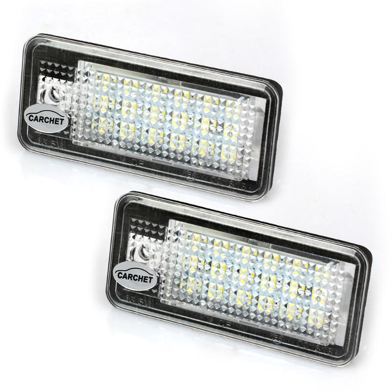 CARCHET 2 White 18 LED 3528 SMD License Plate Lights Lamps Bulbs for AUDI A3 8P A6 4F A4 B6 Q7 TDI