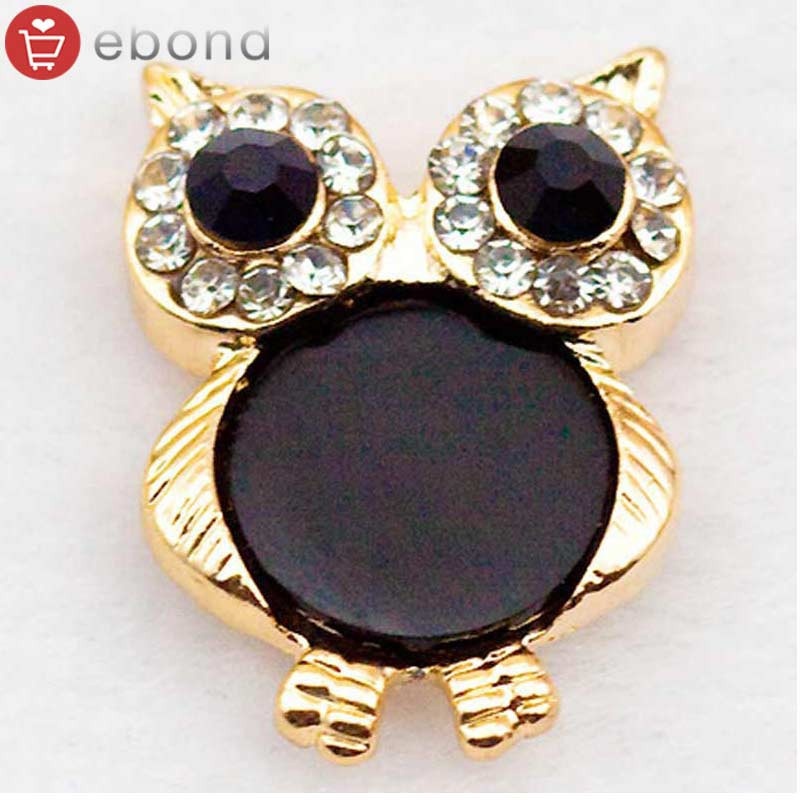 New 2015 Kawaii Owl Cabochons Decoden Home Button Sticker For iPhone 4 4s 5 5s 5C iPod iPad Product Type Stickers is_customized Yes Pattern 3D Owl Color Black Suitable for iPhone 4 4S 5 5S 5C iPod iP
