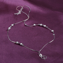 Wholesale Epc Sexy Lady s Women Anklets Bracelet Silver Frosted Lucky Beads Chain Barefoot Sandal Beach