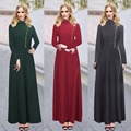 Women s Fall Winter Long Sleeve Zip Trench Maxi Dress Coat Outwear Wool Blends