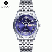 2015 New Brand Men’s Watch Date Day 3ATM Waterproof Relojes Stainless Full Steel Dress Men Sports Quartz Watch Casual Wristwatch