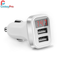 CinkeyPro Car Charger For Xiaomi iPhone iPad Samsung LED Screen 2 Port USB 2A Smart Car